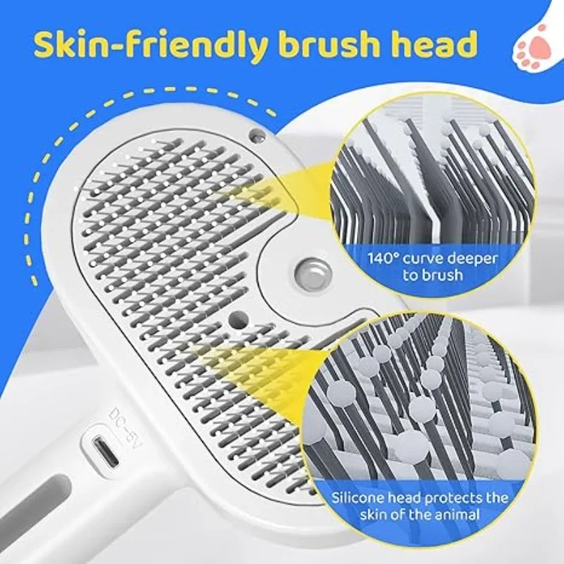 Pet Hair Removal Comb USB Rechargeable for Cats & Dogs
