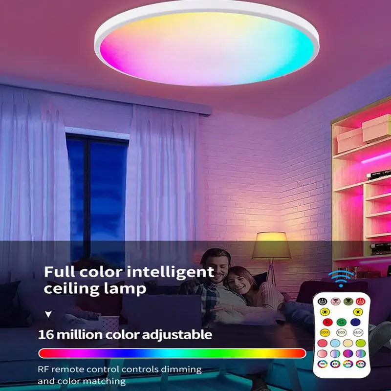 LED Ceiling Light with Remote, 3000K-6500K Recessed Fixture